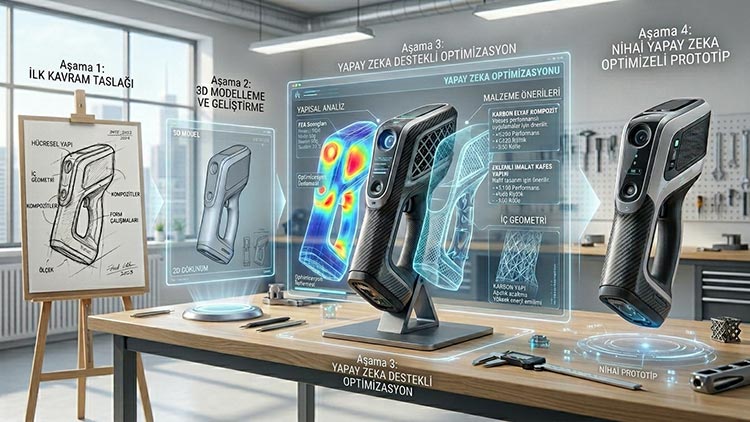 Yapay zeka ile prototip görselleştirme: fiziksel prototip vs yapay zeka görseli karşılaştırması